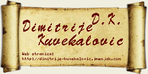 Dimitrije Kuvekalović vizit kartica